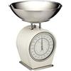 KitchenCraft Living Nostalgia Bilancia da Cucina Meccanica, Analogica, 4 kg, Crema Antico