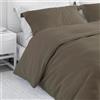 Corredocasa Set Copripiumino Matrimoniale in Puro Cotone, Made in Italy - Biancheria Letto Tinta Unita con Sacco per Piumone e 2 Federe - Morbido e Traspirante (Fango, Matrimoniale)