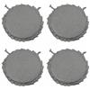 Corredocasa Set di 4 Cuscini per Sedia con Lacci a 4 Punti, Imbottiti e Rivestiti in Policotone - Design Confortevole, Made in Italy, per Cucina Casa (Grigio Cerniera Rotondo)