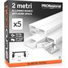 Eurocali 5x Profili da 2 metri (10mt) in Alluminio Bianco per Strisce LED Schermatura Opaca ingombro max striscia led 12.4mm - 17.4 x 7