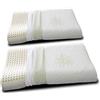 EVERGREENWEB MATERASSI & BEDS EVERGREENWEB Coppia Cuscini Letto 40x70 Alti 9 cm Modello Doppia Onda 100% Memory Foam, Fodera Aloe Vera e Cotone Sfoderabile 2 Guanciali RILASSANTI per dolori Cervicali con Dispositivo Medico