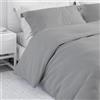 Corredocasa Set Copripiumino Matrimoniale in Puro Cotone, Made in Italy - Biancheria Letto Tinta Unita con Sacco per Piumone e 2 Federe - Morbido e Traspirante (Grigio Chiaro, Matrimoniale)