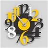 Giallobus - Orologio Bilay - Carved - Legno Mdf - Premium 30x30‎‎cm - 10 - Glow - Artigianale Made in Italy - Silenzioso - Idea regalo - Moderni doppio livello