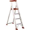 Svelt Sgabello Professionale in Alluminio 4 Gradini con Guarda-Corpo e Vaschetta Portaoggetti - Portata 150kg