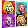 Giallobus - Quadri 4 Multi Pannello Art Board - 4 Marilyn - Raccolta 2 - Legno MDF - 29,7x29,7 - x 4 Pezzi
