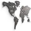 Giallobus - MAPPA DEL MONDO - DECORAZIONE DA PARETE IN LEGNO MDF (MDF Cartina politica Black&gray, 190L x 105l cm)