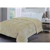Corredocasa Piumone/Piumino Trapunta Coral Tinta Unita Made in Italy Caldo Double Face Vellutata Cinigliata Soffice Morbida Moderno Durevole Ideale per Casa (Singolo, Beige)