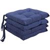 Corredocasa Set di 4 Cuscini per Sedia con Lacci a 4 Punti, Imbottiti e Rivestiti in Policotone - Design Confortevole, Made in Italy, Disponibili in Diversi Colori per Cucina Casa (Blu)