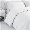 Corredocasa Set Copripiumino Matrimoniale in Puro Cotone, Made in Italy - Biancheria Letto Tinta Unita con Sacco per Piumone e 2 Federe - Morbido e Traspirante (Bianco, Matrimoniale)
