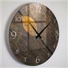 Giallobus - Orologio Linea Basic - Foglia su legno - Vetro acrilico - Basic 30x30 - Meccanismo silenzioso - Pronto da appendere - Orologi moderni