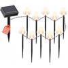Avilia Set 12 Faretti Solari LED da Giardino - Segnapassi Impermeabili con Pannello Solare - Sensore Automatico Crepuscolare - Illuminazione Vialetti, Aiuole, Percorsi Esterni - Acciaio Resistente