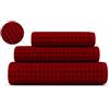 Corredocasa Set Asciugamani 100% Cotone Nido d'Ape, Made in Italy - Tris Bagno: Telo Doccia, Asciugamano Viso e Ospite - Forniture Alberghiere, B&B e Casa Vacanza (Bordeaux)
