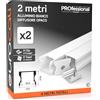 Eurocali 2x Profili da 2m (4mt) in Alluminio Bianco per Strisce LED Copertura Opaca larghezza max striscia led 12.5mm - 17.2 x 14.4