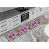 BIANCHERIAWEB Tappeto Passatoia Cucina Antiscivolo Sottolavello Digitale Fantasie Varie 50x280 Onda Orchidea
