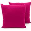 BIANCHERIAWEB Coppia Cuscini Arredo Imbottiti Tessuto Ottoman in Tinta Unita Colore Fucsia 30 40x40 Fuxia 30
