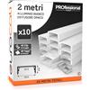 Eurocali 10x Profili da 2 metri (20mt) in Alluminio Bianco per Strisce LED Copertura Opaca larghezza max striscia led 21.5mm - 23.5 x 9.8