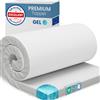 ELONEO Gel Topper 90x200cm, coprimaterasso in schiuma memory gel alta 5 cm, rivestimento in rete 3D traspirante, comodo coprimaterasso per letto e letto boxspring, incl. passanti angolari