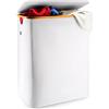 Lonbet - Cesto Portabiancheria Grigio Chiaro con Coperchio Doppio e Sacchi Rimovibili - XXL 150 L - Cesta Portabiancheria Extra Large con 2 Sezioni - Portabiancheria con 2 Scomparti - Cesto in Bambù
