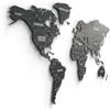 Giallobus - MAPPA DEL MONDO - DECORAZIONE DA PARETE IN LEGNO MDF (MDF Cartina politica Black&gray, 130L x 72l cm)