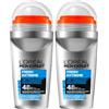 L'Oreal Paris L'Oréal Paris Men Expert Fresh Extreme Deodorante Roll-On Anti-Traspirante Protezione 48h Senza Alcool - 2 Flaconi da 50ml