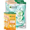 Garnier SkinActive Cryo Jelly Maschera Viso Anti-Fatica in Tessuto Effetto Ghiaccio + Hydra Bomb Maschera Contorno Occhi Anti-Fatica con Succo d'Arancia - 4 Maschere Monouso