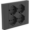 Electraline 22115 Multipresa da Incasso Quadra 4 Posti Universali P40, Compatibile con Tutte le Scatole da Incasso 3 Posti (Muratura o Cartongesso)