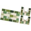 emmevi Tappeto Bagno Parure Morbido Girowater Antiscivolo Assorbente Lavabile mod.LILLA SET 3 PEZZI VERDE