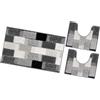 emmevi Tappeto Bagno Soffice Antiscivolo Assorbente Morbido Scendiletto mod.LILLA SET 3 PEZZI GRIGIO