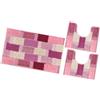 emmevi Tappeto Bagno Soffice Antiscivolo Assorbente Morbido Scendiletto Doccia mod.LILLA SET 3 PEZZI ROSA