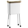 Ysyqkn Bidone con Ruote Pattumiera Cestino Spazzatura con Ruote Rotanti 360 Gradi Capacità Elevata Design Pratico Materiale Pp Resistente Adatto per Casa Uff, Oro Bianco