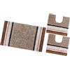 emmevi Tappeto Bagno Parure Cotone Antiscivolo Morbido Colori Vivaci mod.MERIDA SET 3 PEZZI MARRONE (C)