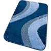 emmevi Tappeto Bagno Scendi letto 100% Made In Italy Antiscivolo Shaggy Moderno Assorbente 50X80 BLU