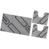 emmevi Tappeto Bagno Moderno Parure Set 3 Pezzi Soffice Shaggy Assorbente Antiscivolo Lavabile Grigio