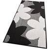 emmevi Tappeto Cucina 3D Fiore Tridimensionale Morbido Bordato Moderno Passatoia Antiscivolo 57x270 Nero