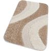 emmevi Tappeto Bagno Scendi letto 100% Made In Italy Antiscivolo Shaggy Moderno Assorbente 50X80 BEIGE