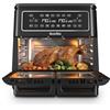 Breville Friggitrice ad Aria Calda Halo Flexi, Digitale, a Doppia Camera, 1800 W, 11 L, Nero