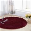 Hearda Tappeto Rotondo Salotto Pelo Lungo Shaggy, Tappeto Peloso per Camera da Letto Morbido e Soffice Tappetino Peloso Pelo Lungo Moderno Lavabile con Fondo Antiscivolo (Borgogna A,160cm)