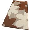 emmevi Tappeto Cucina 3D Fiore Tridimensionale Morbido Bordato Moderno Corsia Antiscivolo 57x270 Marrone