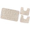 emmevi Tappeto Bagno Set 3 Pezzi Morbido Elegante Girowater Antiscivolo Lavabile mod.GIAVA SET 3 PZ BEIGE