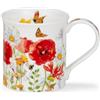 Dunoon Bute Meadow Breeze - Tazza in porcellana fine, 0,3 l, con papaveri rossi e api e farfalle
