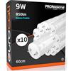 Eurocali 10x Tubi LED 60cm G13 T8 9W 850 lumen - Luce Bianco Freddo 6500K - Fascio Luminoso 160° - Sostituzione Neon