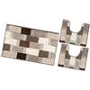 emmevi Tappeto Bagno Soffice Antiscivolo Assorbente Morbido Scendiletto mod.LILLA SET 3 PEZZI MARRONE