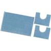 emmevi Tappeto Bagno Set 3 Pezzi 100% Cotone Morbido Antiscivolo Lavabile Mod.SOFTY SET 3 PZ AZZURRO