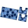 emmevi Tappeto Bagno Parure Set 3 Pezzi Moderno Soffice Antiscivolo Lavabile MOD.iOS Set 3 Pezzi Blu