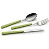 EME POSATERIA MADE IN ITALY - Servizio 24 Posate Tavola Fast 6 Persone Acciaio 18/C Moderne Colorate Giovanili, Colore Manico: Bianco 19