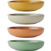 KitchenCraft Idilica Ciotole per pasta in gres, Set di 4 ciotole basse in ceramica, adatte al microonde e alla lavastoviglie, colori assortiti