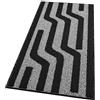 emmevi Tappeto Cucina A Righe 3D Morbido Bordato Passatoia Ingresso Assorbente Antiscivolo 50x80 Nero