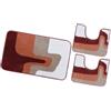 emmevi Tappeto Bagno Parure Girowater Set 3 Pezzi Morbido Shaggy Assorbente Antiscivolo Lavabile Terra