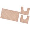 emmevi Tappeto Bagno Set 3 Pezzi Design Intrecciato 3D Morbido Assorbente Antiscivolo Lavabile Salmone
