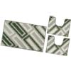 emmevi Tappeto Bagno Moderno Parure Set 3 Pezzi Soffice Shaggy Assorbente Antiscivolo Lavabile Verde